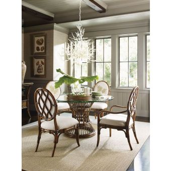 Tommy Bahama Home Bali Hai Latitude 54" Dining Set with Oval Back Side Chair