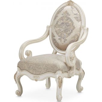 AICO Michael Amini Lavelle-Classic Pearl Oval Back Wood Chair Mystic