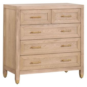 Essentials For Living Traditions Stella 5-Drawer High Chest in Light Honey Oak