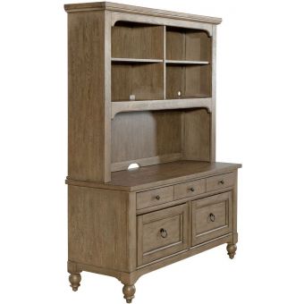 Liberty Furniture Americana Farmhouse Credenza & Hutch in Dusty Taupe