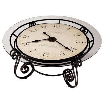 Howard Miller 615010 Ravenna Clock Table - Burnished Umber With Gold