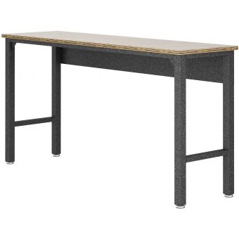 Manhattan Comfort Fortress 72.4" Garage Table in Natural Wood and Steel
