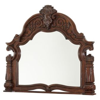 AICO Michael Amini Windsor Court Dresser Mirror in Vintage Fruitwood
