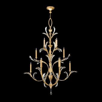 Fine Art Beveled Arcs 56" Round Chandelier in Gold Leaf - 702040-3
