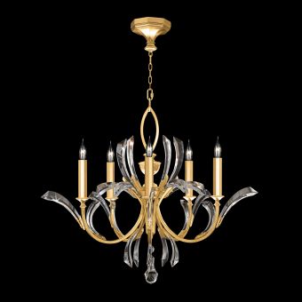 Fine Art Beveled Arcs 36" Round Chandelier in Gold Leaf - 702240-3