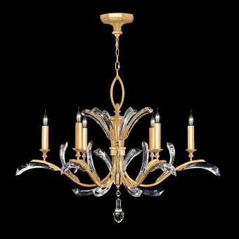 Fine Art Beveled Arcs 42" Round Chandelier in Gold Leaf - 702440-3