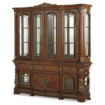 AICO Michael Amini Villa Valencia China Cabinet in Classic Chestnut