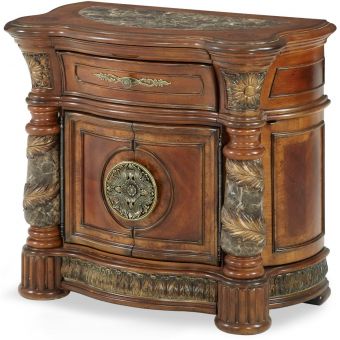 AICO Michael Amini Villa Valencia Bedside Chest Nightstand