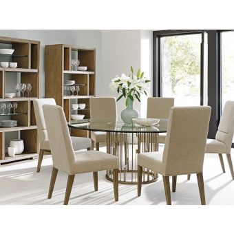 Lexington Shadow Play Rendezvous Round Metal Dining Set With Glass Top