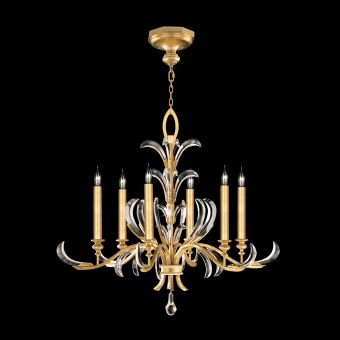 Fine Art Beveled Arcs 37" Round Chandelier in Gold Leaf - 739140-3