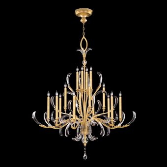 Fine Art Beveled Arcs 58" Round Chandelier in Gold Leaf - 739640-3