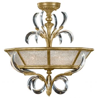 Fine Art Lamps Beveled Arcs Gold Semi-Flush Mount - 767740ST
