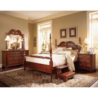 American Drew Cherry Grove Low Poster Queen Bedroom Set