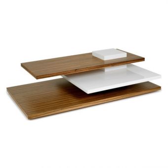 Oggetti Planar Cocktail Table with White Lacquer, Dao Wood