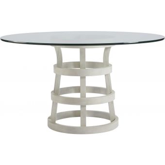 Universal Furniture Coastal Living Escape Round Glass Table 54" in Sandbar