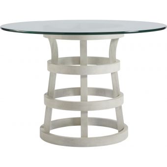 Universal Furniture Coastal Living Escape Round Glass Table 44" in Sandbar