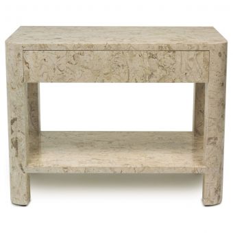 Oggetti Cleo Nightstand, Fossilized Stone