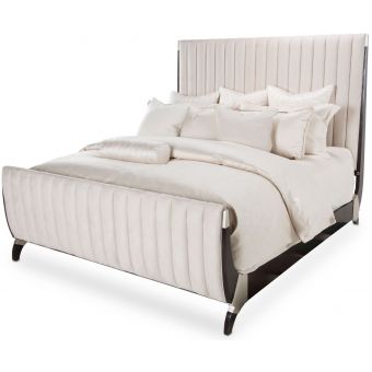 AICO Michael Amini Paris Chic Tufted Sleigh Bed, King