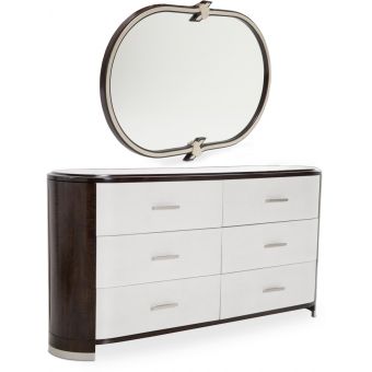 AICO Michael Amini Paris Chic Dresser with Wall Mirror