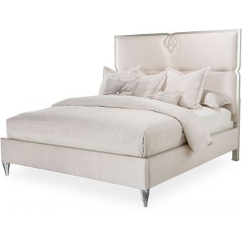 AICO Michael Amini Camden Court Upholstered Quad Panel Bed, Queen
