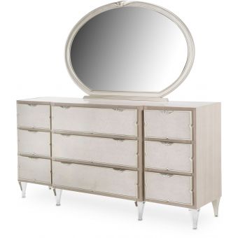 AICO Michael Amini Camden Court Dresser with Oval Mirror