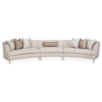 AICO Michael Amini Malibu Crest 3-Piece Sectional Sofa - Chardonnay
