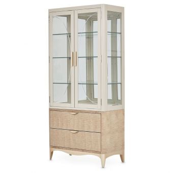 AICO Michael Amini Malibu Crest Display Cabinet - Chardonnay
