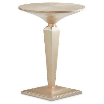 AICO Michael Amini Malibu Crest Round Pedestal Tea Table - Chardonnay