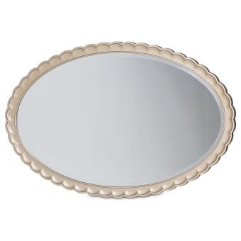 AICO Michael Amini Malibu Crest Oval Wall Mirror - Chardonnay