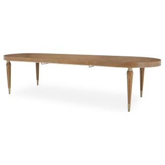 AICO Michael Amini Villa Cherie Oval Dining Table With Leaves - Caramel