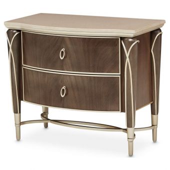 AICO Michael Amini Villa Cherie Night Stand - Hazelnut