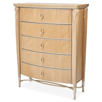 AICO Michael Amini Villa Cherie Highboy Drawer Chest - Caramel