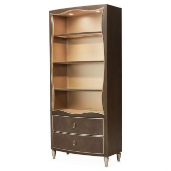 AICO Michael Amini Villa Cherie Bookcase - Hazelnut