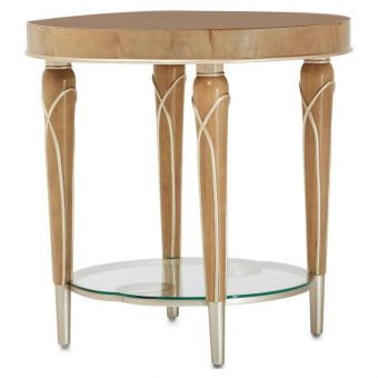 AICO Michael Amini Villa Cherie End Table - Caramel