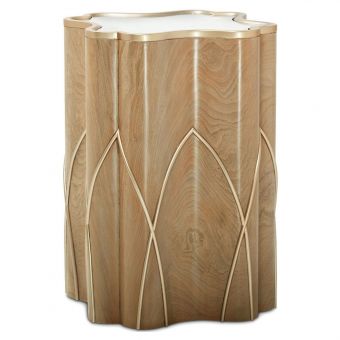 AICO Michael Amini Villa Cherie Chairside Table - Caramel