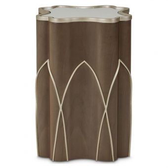 AICO Michael Amini Villa Cherie Chairside Table - Hazelnut