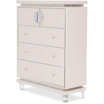 AICO Michael Amini Glimmering Heights Upholstered 5 Drawer Chest