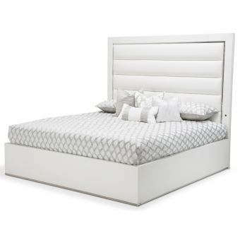 AICO Michael Amini State St. Upholstered Panel Bed, Queen