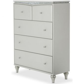 AICO Michael Amini Melrose Plaza Upholstered 5 Drawer Chest