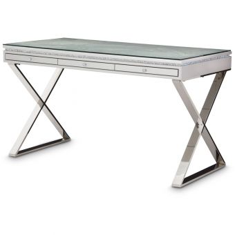 AICO Michael Amini Melrose Plaza Writing Desk with Glass Top