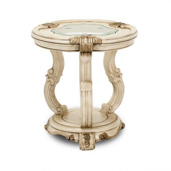 AICO Michael Amini Platine de Royale Chair Side Table