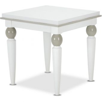 AICO Michael Amini Sky Tower End Table in White Cloud - 9025602-108