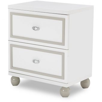 AICO Michael Amini Sky Tower Nightstand in White Cloud - 9025640-108