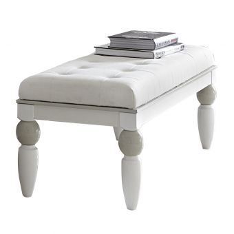 AICO Michael Amini Sky Tower Bedside Bench in White Cloud - 9025694-108