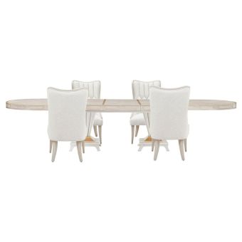 AICO Michael Amini St. Charles 5pc Double Pedestal Dining Set in Dove Gray
