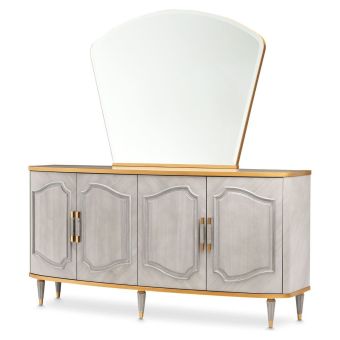 AICO Michael Amini St. Charles Sideboard with Mirror in Dove Gray