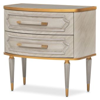 AICO Michael Amini St. Charles 2-Drawer Nightstand in Dove Gray