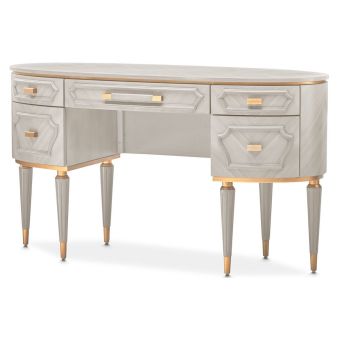 AICO Michael Amini St. Charles Vanity Desk in Dove Gray