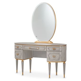 AICO Michael Amini St. Charles Vanity with Mirror in Dove Gray