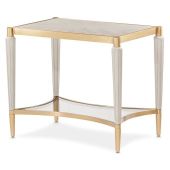 AICO Michael Amini St. Charles End Table in Dove Gray